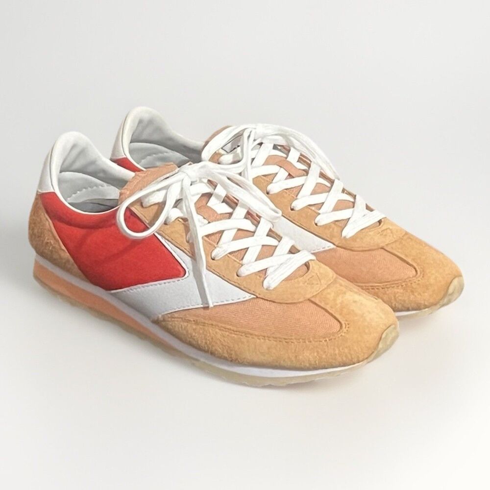 Brooks Vanguard Women’s Retro Style Running Shoes Suede Low Top Peach Orange 8.5